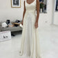 Elegant Ovory Straps A-Line Light Wedding Dress Formal Party Dress, DP4637