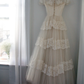 Retro Ivory Sleeveless A-Line Lace Vintage Wedding Dress Party Dress, DP4639