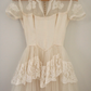 Retro Ivory Sleeveless A-Line Lace Vintage Wedding Dress Party Dress, DP4639