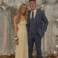 Elegant Spaghetti Straps A-Line Long Party Dress Wedding Guest Dress, DP4641