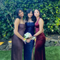 Burgundy V Neck Backless Mermaid Satin Long Prom Dress Formal Party Dress, DP4644
