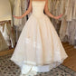 Gorgeous White Strapsless A-Line Satin Long Wedding Dress Birthday Gown , DP4669