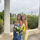 Light Yellow Straps Mermaid Split Long Prom Dress Evening Party Dress, DP4684