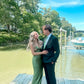 Green V Neck Sheath Satin Long Party Dress Wedding Guest Dress, DP4696