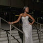 Sparkly Silver Sweetheart Mermaid Sexy Long Evening Party Dress, DP4737