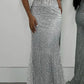 Sparkly Silver Sweetheart Mermaid Sexy Long Evening Party Dress, DP4737