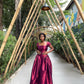 Elegant A-Line Satin Long Formal Party Dress Wedding Guest Dress, DP4748