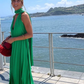 Pink Halter A-Line Satin Long Party Dress Pretty Wedding Guest Dress DP4762