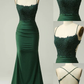 Dark Green Straps Appliques Mermaid Long Formal Prom Dress Party Dress, DP4763
