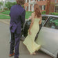 Light Yellow Spaghetti Straps Sheath Satin Ruffles Long Party Dress, DP4768