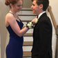 Royal Blue Spaghetti Staps Sheath Simple Long Party Dress Graduation Dress, DP4772