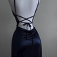 Robe de soirée longue en satin bleu à bretelles spaghetti, robe fourreau simple, DP4777