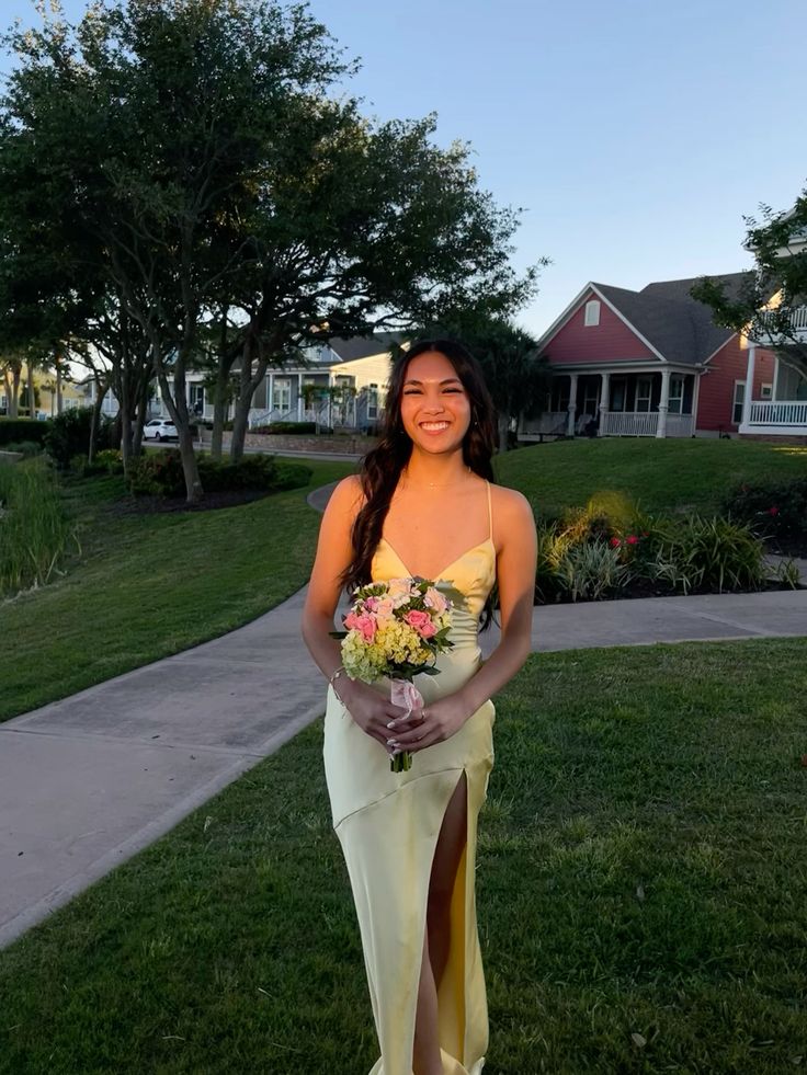 Light Yellow V Neck Straps Sheath Satin Long Party Dress Simple Prom Dress, DP4798