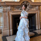 Light Blue A-Line Chiffon Tiered Long Party Dress Princess Birthday Dress, DP4830