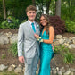 Turquoise Halter Neck Mermaid Satin Long Prom Dress Formal Party Dress, DP4849