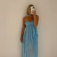 Pretty Blue Backless A-Line Chiffon Long Party Dress Summer Beach Dress, DP4862