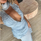 Light Blue V Neck Sheath Chiffon Long Party Dress Wedding Guest Dress, DP4863