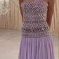 Gorgeous Lilac Strapless A-Line Beading Long Party Dress Birthday Dress, DP4864