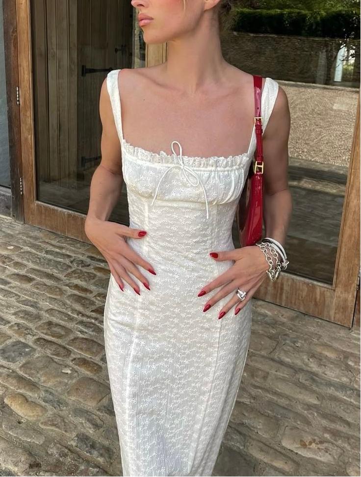 Elegant White Straps Sheath Long Party Dress Chic Birthday Dress, DP4872