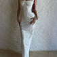 Elegant White Straps Sheath Long Party Dress Chic Birthday Dress, DP4872