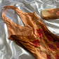 Orange Ombre Neckholder Etuikleid Perlenbesetzt Langes Partykleid Vintage Abendkleid, DP4878