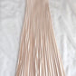 Elegant Champagne Satin Pleated Maxi Prom Dress Sheath Evening Gown DP4892