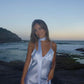 Blue Straps V Neck Sheath Satin Long Party Dress Wedding Guest Dress, DP4896