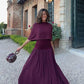 Elegant Spaghetti Straps A-Line Chiffon Long Party Dress Wedding Guest Dress, DP4906