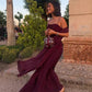 Elegant Spaghetti Straps A-Line Chiffon Long Party Dress Wedding Guest Dress, DP4906