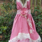 Pink Spaghetti Straps A-Line Lace Long Party Dress Lovely Birthday Dress, DP4912