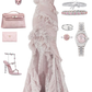 Robe de soirée élégante à col licou et dentelle style sirène, longue et à volants, DP4939
