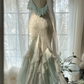 Fairy Spaghetti Straps Mermaid Ruffles Beading Long Party Dress Birthday Outfits, DP4964