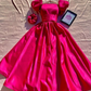 Elegant White A-Line Satin Long Party Dress Princess Birthday Dress, DP4969