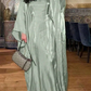 Schlichtes, langärmliges Etuikleid, langes, formelles Partykleid, muslimisches Abaya-Kleid, DP4998