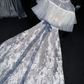 Elegant White A-Line Lace Tulle Long Party Dress Evening Gown Birthday Outfits, DP5308