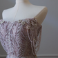 Elegantes, schulterfreies, perlenbesetztes Tüll-Meerjungfrauen-Abendkleid, langes Ballkleid, DP5305