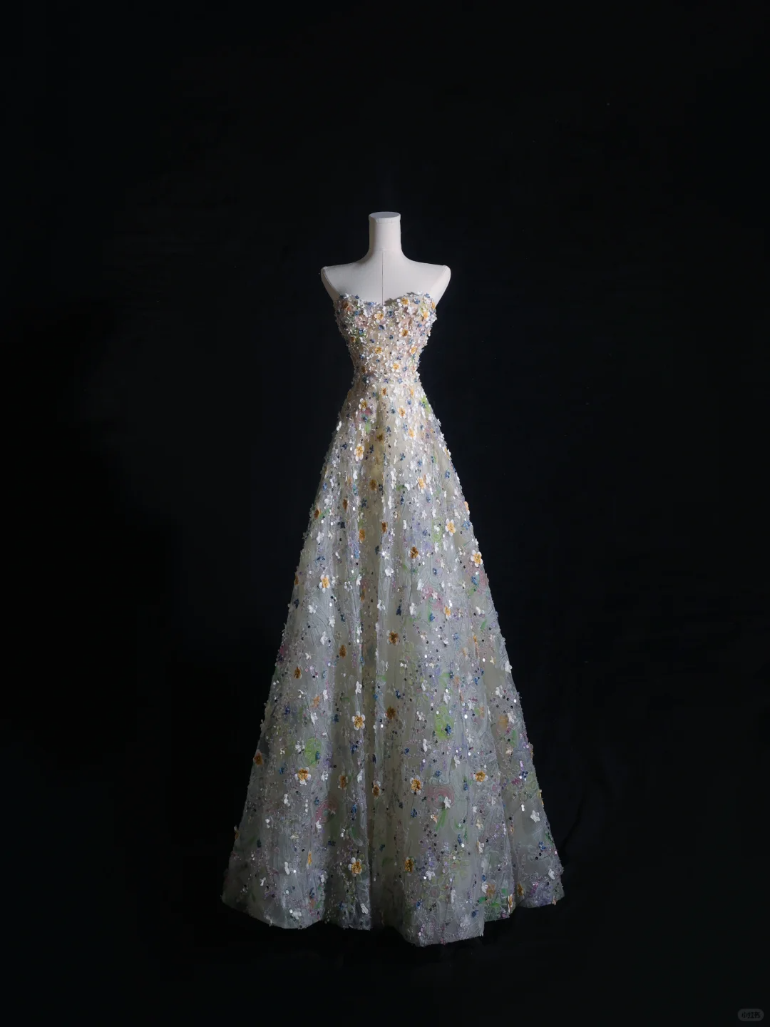 Pretty Strapless A-Line Floral Long Formal Prom Dress Evening Gown, DP5320