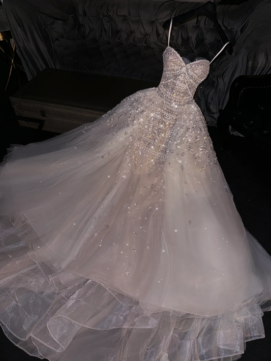 Gorgeous Sweetheart A-Line Beading Long Evening Dress Birthday Ball Gown, DP5312