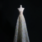 Pretty Strapless A-Line Floral Long Formal Prom Dress Evening Gown, DP5320