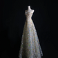 Pretty Strapless A-Line Floral Long Formal Prom Dress Evening Gown, DP5320