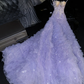 Lavender Sweetheart A-Line Tulle Beading Long Evening Dress Birthday Ball Gown, DP5313