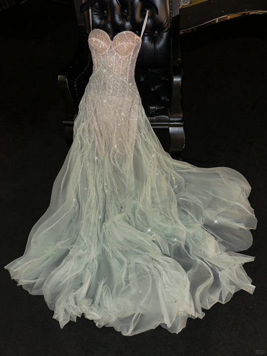 Fairytale Sweetheart A-Line Ruffles Long Evening Party Dress Birthday Outfits, DP5332