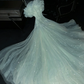 Light Blue Strapless A-Line Fairytale Long Evening Party Dress Birthday Outfits, DP5337