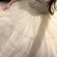 Lovely Spaghetti Straps White A-Line Tulle Long Party Dress Birthday Outfits, DP5338