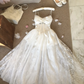 Lovely Spaghetti Straps White A-Line Lace Long Party Dress Birthday Outfits, DP5339