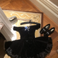 Black Off Shoulder A-Line Short Birthday Outfits Homecoming Dress, DP5350