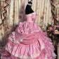 Pink Strapless A-Line Ruffles Layered Quinceanera Dress Lovely Birthday Ball Gown, DP5428