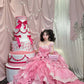 Pink Strapless A-Line Ruffles Layered Quinceanera Dress Lovely Birthday Ball Gown, DP5428