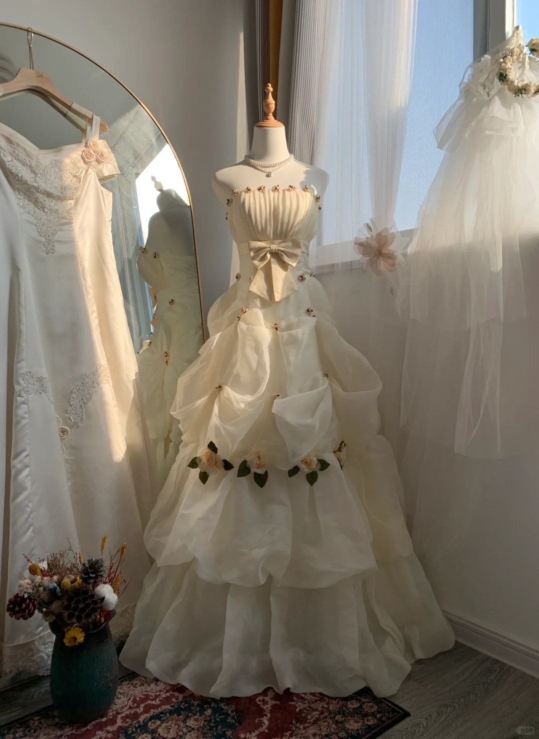 Fairytale Ivory Strapless A-Line Chiffon Long Prom Dresses Birthday Ball Gown, DP5466