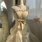 Fairytale Ivory Strapless A-Line Chiffon Long Prom Dresses Birthday Ball Gown, DP5466